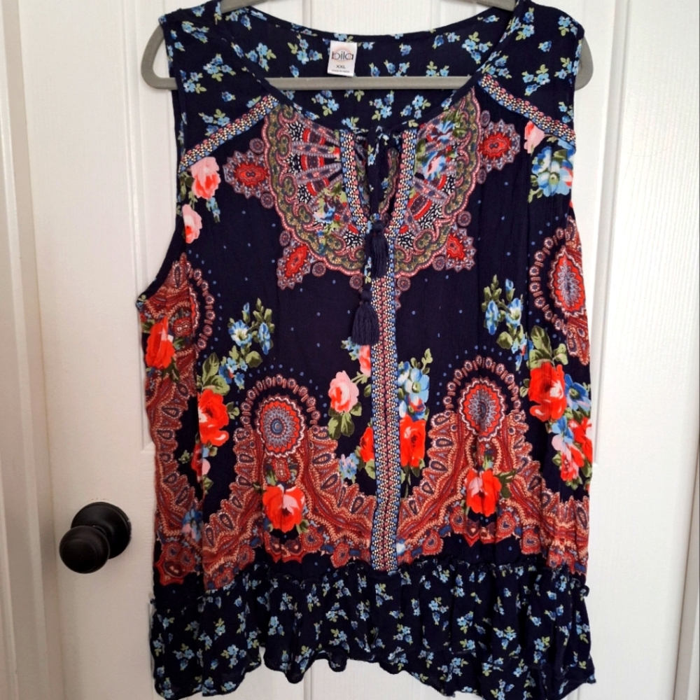 Womens Billa Size XXL floral sleeveless blouse